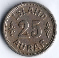 Монета 25 эйре. 1925 год, Исландия. HCN-GJ.