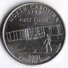 25 центов. 2001(D) год, США. Северная Каролина.