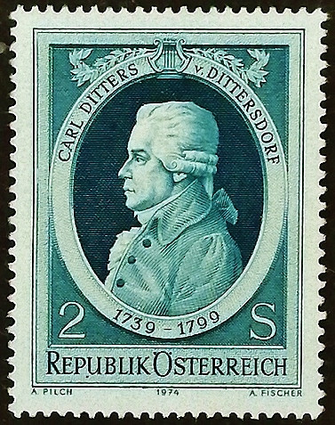 Марка почтовая. "175 лет со дня смерти Карла Диттерса фон Диттерсдорфа". 1974 год, Австрия.