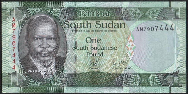Банкнота 1 фунт. 2011 год, Южный Судан.