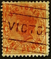 Почтовая марка (1 p.). "Королева Виктория". 1905 год, Виктория.