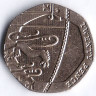 Монета 20 пенсов. 2016 год, Великобритания.