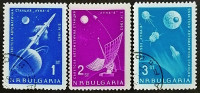 Набор почтовых марок (3 шт.). "Луна-4". 1963 год, Болгария.