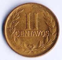 Монета 2 сентаво. 1965 год, Колумбия.