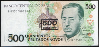 Банкнота 500 крузейро. 1990 год, Бразилия. Серия "AA".