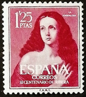 Марка почтовая. "Испанка", Хосе де Рибера. 1954 год, Испания.