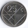Монета 25 центов. 2009 год, Аруба.