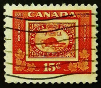 Почтовая марка. "Столетие канадской марки". 1951 год, Канада.