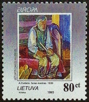 Марка почтовая. «Старый Мастер», Антанас Гудайтис. 1993 год, Литва.