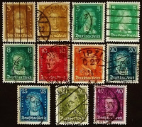 Набор почтовых марок (11 шт.). "Знаменитые немцы". 1926-1927 годы, Германский Рейх.