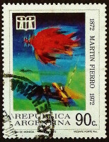 Почтовая марка. "Международный год книги - эмблема". 1972 год, Аргентина.