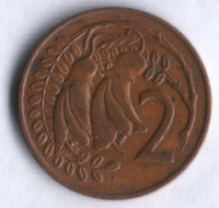 Монета 2 цента. 1974 год, Новая Зеландия.