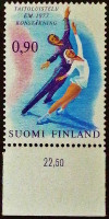 Марка почтовая. "Чемпионат Европы по фигурному катанию". 1977 год, Финляндия.