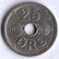 Монета 25 эре. 1932 год, Дания. N;GJ.