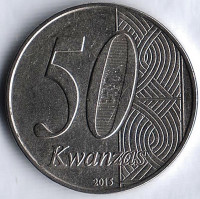 Монета 50 кванза. 2015 год, Ангола. 40 лет Независимости.