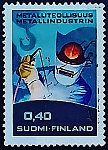 Почтовая марка (0,4 m.). "Металлургическая промышленность". 1968 год, Финляндия. Почтовая марка (0,4 m.). "Металлургическая промышленность". 1968 год, Финляндия.