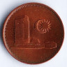 Монета 1 сен. 1981 год, Малайзия.