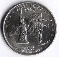25 центов. 2001(D) год, США. Нью-Йорк.