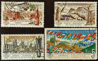 Набор почтовых марок (4 шт.). "Всемирная выставка почтовых марок, ПРАГА-1962 (III)". 1961 год, Чехословакия.