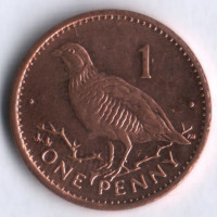 Монета 1 пенни. 2003 год, Гибралтар.