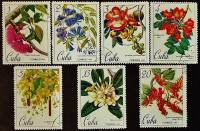 Набор почтовых марок (7 шт.). "Ботанические сады на Кубе". 1967 год, Куба.