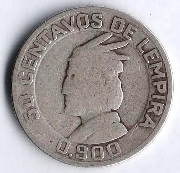 Монета 50 сентаво. 1937 год, Гондурас.