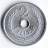 Монета 2 филлера. 1953 год, Венгрия.