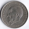 Монета 2 марки. 1973 год (J), ФРГ. Конрад Аденауэр.