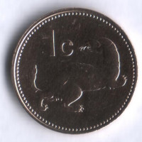 Монета 1 цент. 2001 год, Мальта.