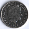 Монета 25 центов. 1999 год, Каймановы острова.