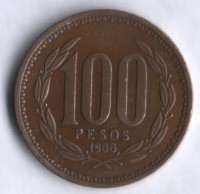 100 песо. 1986 год, Чили.