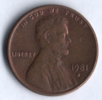 1 цент. 1981(D) год, США.