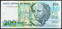 Банкнота 200 крузейро. 1990 год, Бразилия. Серия "AA".