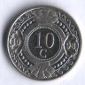 Монета 10 центов. 1993 год, Нидерландские Антильские острова.