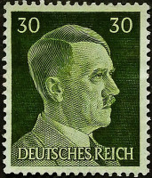 Марка почтовая (30 rpf.). "Адольф Гитлер". 1941 год, Германский рейх.