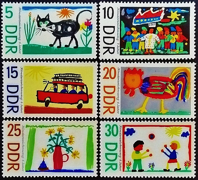 Набор марок (6 шт.). "Международный день защиты детей". 1967 год, ГДР.