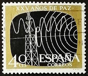 Почтовая марка. "25 лет мира". 1964 год, Испания.