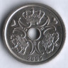 Монета 1 крона. 2005 год, Дания.