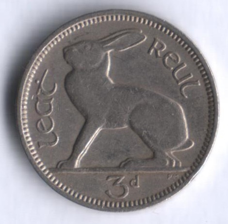 Монета 3 пенса. 1948 год, Ирландия.