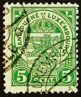 Почтовая марка (5 c.). "Стандарт". 1907 год, Люксембург.
