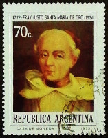 Почтовая марка. "200 лет со дня рождения Фрая Хусто Санта-Мария-де-Оро". 1974 год, Аргентина.