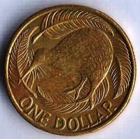 Монета 1 доллар. 2015 год, Новая Зеландия.