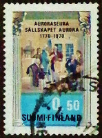 Почтовая марка. "Двухсотлетие Общества Аврора". 1970 год, Финляндия.