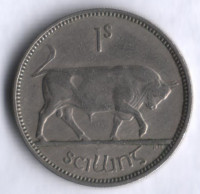Монета 1 шиллинг. 1954 год, Ирландия.