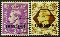 Набор почтовых марок (2 шт.). "Король Георг VI". 1949 год, Танжер (Британский Почтовый Офис).