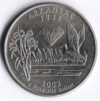 25 центов. 2003(D) год, США. Арканзас.