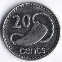 Монета 20 центов. 1999 год, Фиджи.