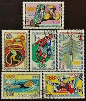 Набор почтовых марок (6 шт.). "Летние Олимпийские игры - Токио`1964 (II)". 1964 год, Чехословакия.