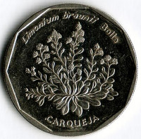 Монета 20 эскудо. 1994 год, Кабо-Верде. Кермек (лимонник).