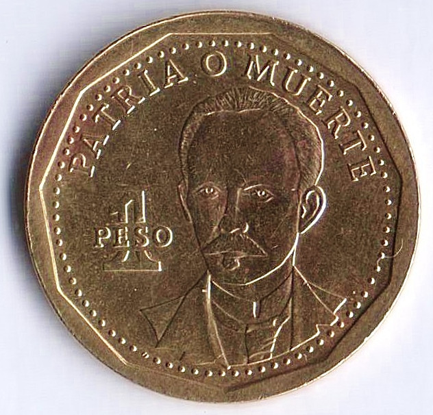 Монета 1 песо. 2014 год, Куба.